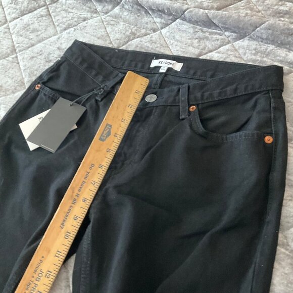 RE/DONE 70s Low Rise rider Bell Bottom Black Jeans Size 27 NEW vintage flare leg - Picture 9 of 12